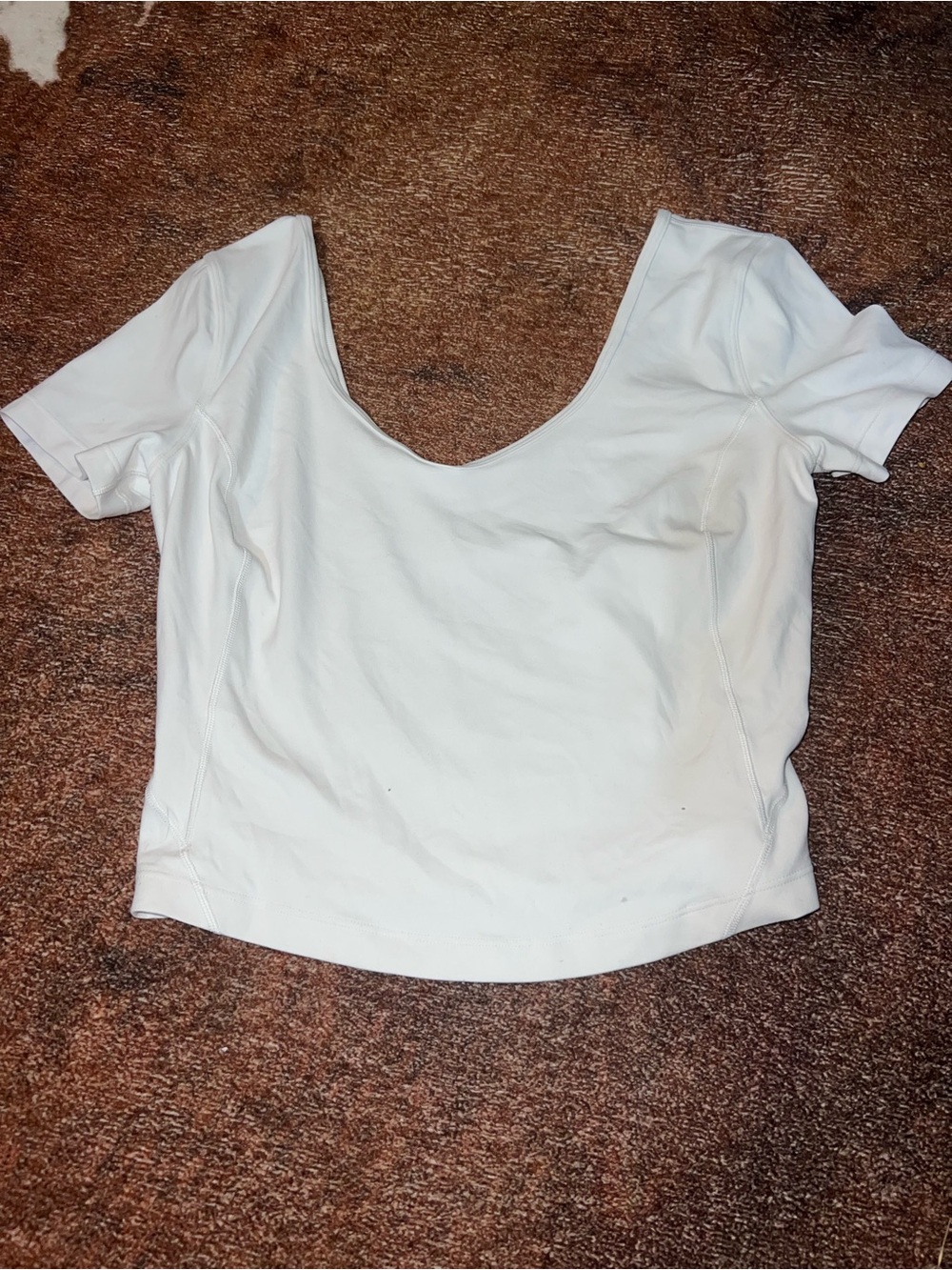 lululemon athletica White Scoop-Back Crop Top